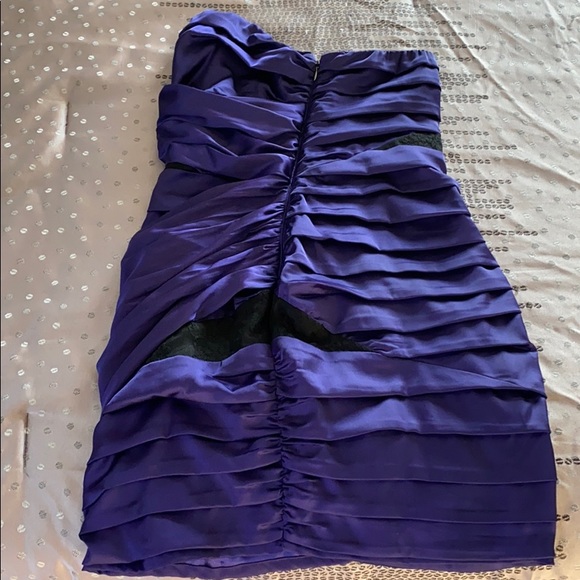 Express Gorgeous Purple Ruched Dress w/Lace Panels - Picture 7 of 9
